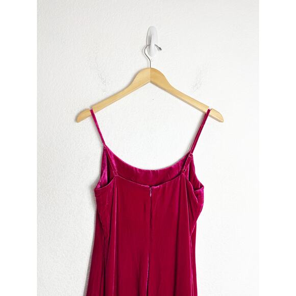 Reformation Winola Maxi Dress Size Small Rhubarb Red Velvet Ruffle Wedding - Picture 12 of 15